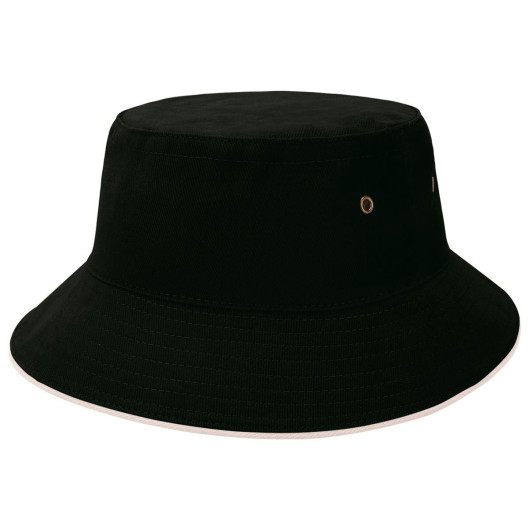 Black White Sandwich Brim Bucket Hats